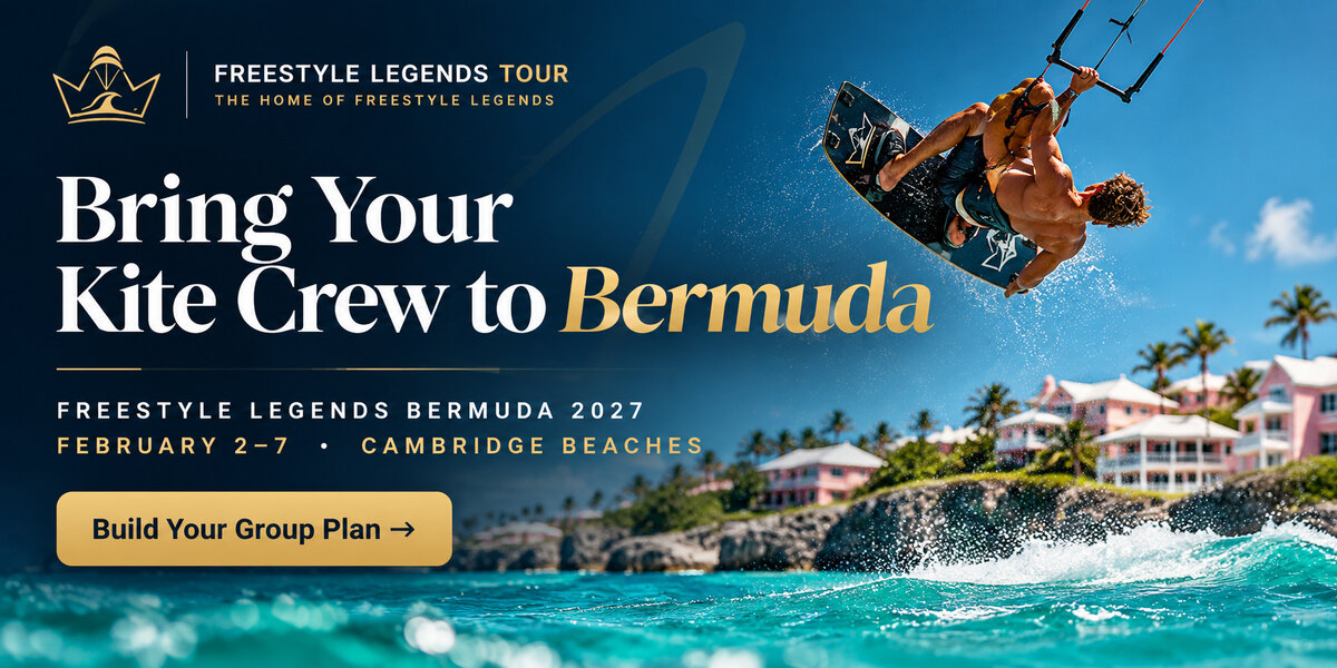 Freestyle Legends Bermuda 2027 kite school and group invitation