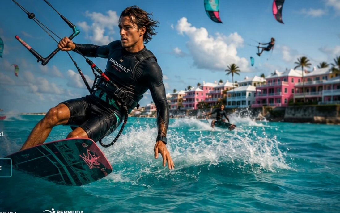 Freestyle Legends kitesurfing athlete on the ocean